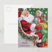 Carte postale de Noël vintage Santa enfant (Devant / Derrière)