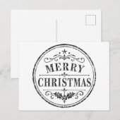 carte postale de Noël vintage simple (Devant / Derrière)
