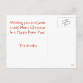 Carte postale de Noël vintage Snowman (Dos)