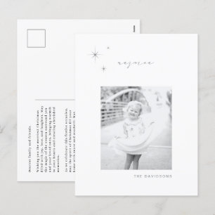 Carte postale de Noël White & Silver