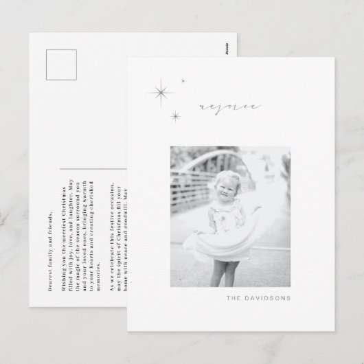 Carte postale de Noël White & Silver (Devant / Derrière)