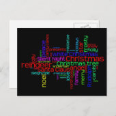 Carte postale de Noël Word Cloud (Devant / Derrière)