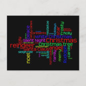 Carte postale de Noël Word Cloud (Devant)