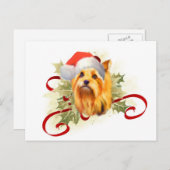 Carte postale de Noël Yorkshire Terrier (Devant / Derrière)