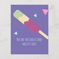 Carte postale de nom d'anniversaire sucré de glace