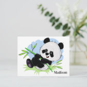 Carte postale de nom personnalisé Cute Panda (Debout devant)