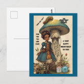 Carte postale de non-anniversaire d'Alice et de la (Devant / Derrière)