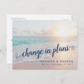 Carte postale de notification de mariage de plage  (Devant / Derrière)