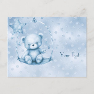 Carte postale de nounours bleu