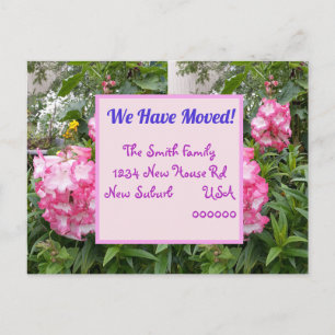 Carte postale de nouvelle adresse de Fleur Rose, N