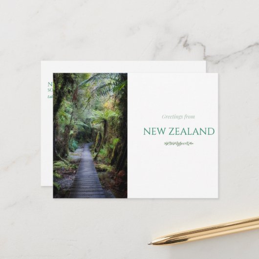 Carte postale de Nouvelle-Zélande (Devant/Arrière en situation)