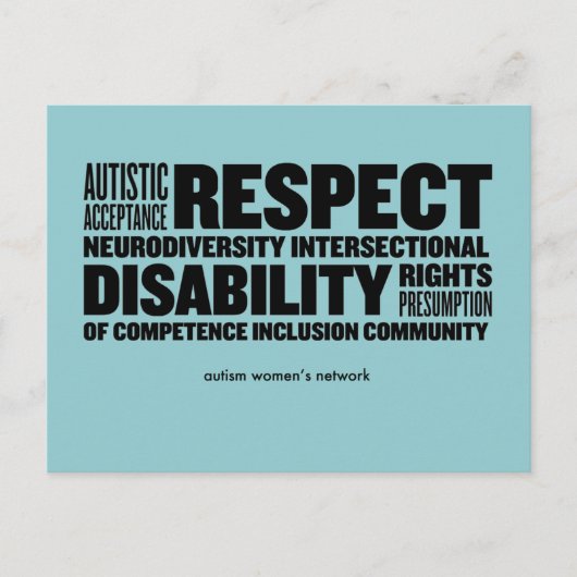 Carte postale de nuage de mots AWN (Devant)