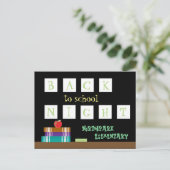 Carte postale de nuit de retour à l'école (Debout devant)