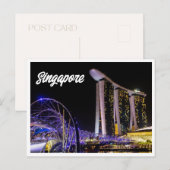 Carte postale de nuit de Singapour (Devant / Derrière)