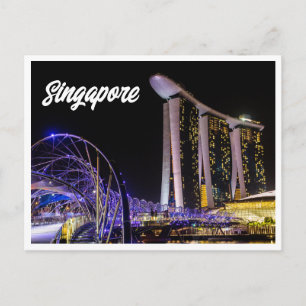 Carte postale de nuit de Singapour