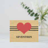 Carte postale de numéro de table à coeur moderne e (Debout devant)