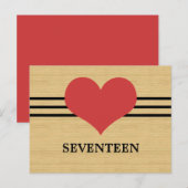 Carte postale de numéro de table à coeur moderne e (Devant / Derrière)