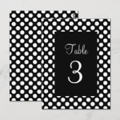 Carte postale de numéro de table à pois blancs (Devant / Derrière)