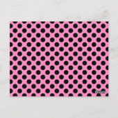 Carte postale de numéro de table à pois rose et no (Dos)