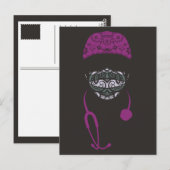 carte postale de paisley avec masque (Devant / Derrière)