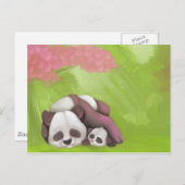 Carte postale de panda de sommeil (Devant / Derrière)