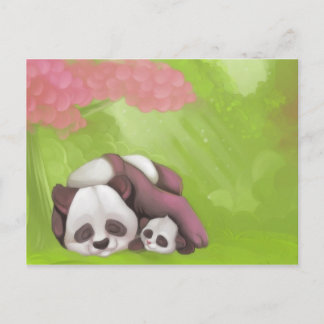 Carte postale de panda de sommeil