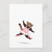 Carte postale de panda rouge à danser (Devant)