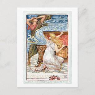 Carte postale de Pandore ouvrant la boîte