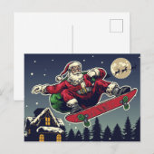 Carte postale de Papa Noël skater (Devant / Derrière)