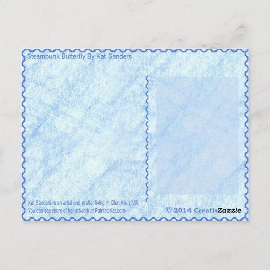 Carte postale de papillon Steampunk (Dos)