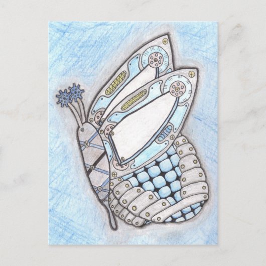 Carte postale de papillon Steampunk (Devant)