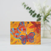 carte postale de papillons et de fleurs (Debout devant)
