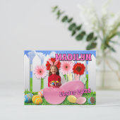 Carte postale de Pâques Chicks Floral (Debout devant)