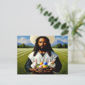 Carte postale de Pâques chrétienne noire (Debout devant)