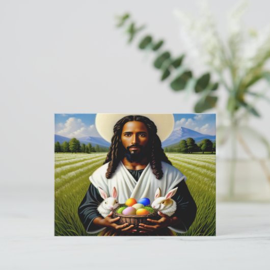 Carte postale de Pâques chrétienne noire (Debout devant)