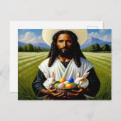 Carte postale de Pâques chrétienne noire (Devant / Derrière)