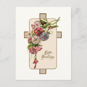 Carte postale de Pâques croix vintage