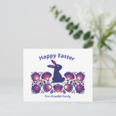 Carte postale de Pâques en folklore violet personn (Debout devant)