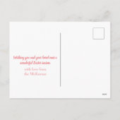 Carte postale de Pâques Florale de lapin d'aquarel (Dos)