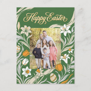 Carte postale de Pâques florale personnalisée - Bo