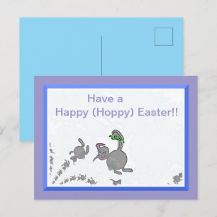 Carte postale de Pâques Happy (Hoppy)