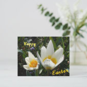 Carte postale de Pâques Jaune blanc Tulipes (Debout devant)