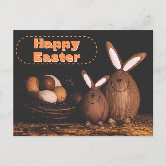 Carte postale de Pâques joyeux pour les lapins mig (Devant)