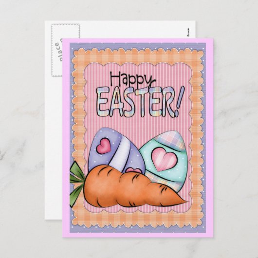 Carte postale de Pâques mignonne (Devant / Derrière)