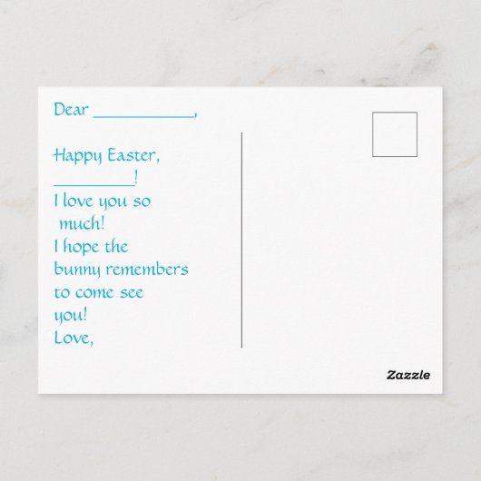 Carte postale de Pâques pour enfants avec devant l (Dos)