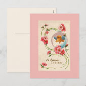 Carte postale de Pâques Poussin Vintage (Devant / Derrière)