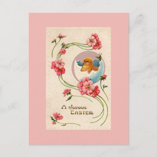 Carte postale de Pâques Poussin Vintage (Devant)