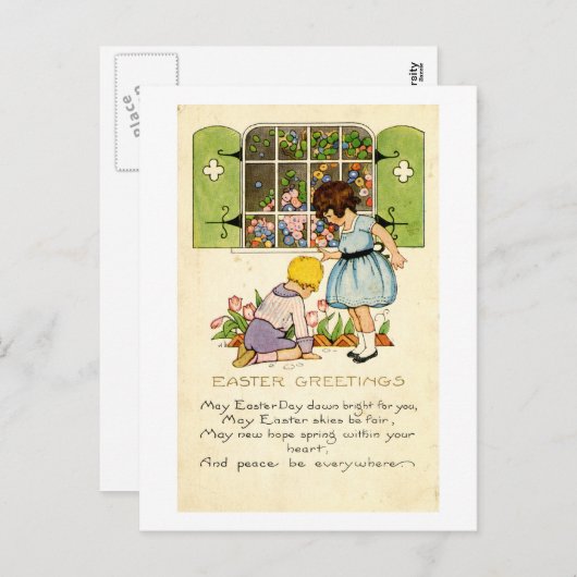 Carte postale de Pâques (vers 1915) (Devant / Derrière)