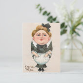 Carte postale de Pâques vintage Oeuf Maid (Debout devant)