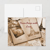 Carte Postale De Paris avec amour (Devant / Derrière)